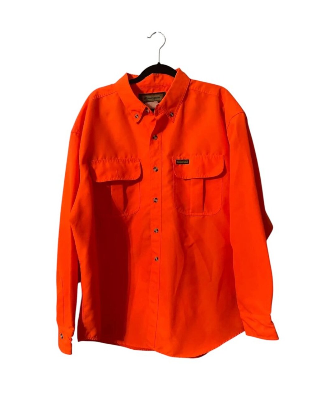 Remington Blaze Orange Men's Long Sleeve Button Down Shirt XL